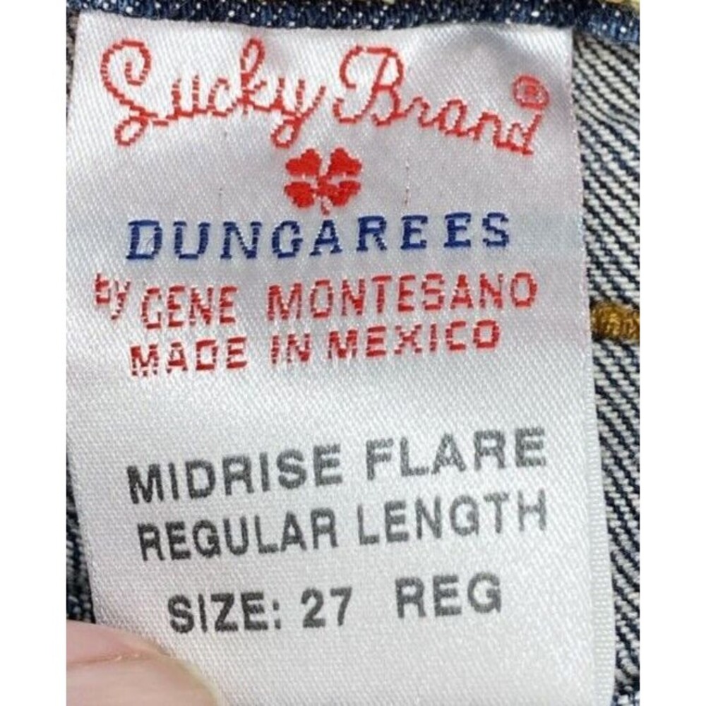 Lucky Brand Midrise Flare Jeans Women 27 Regular Blue Denim Dungarees Mexico Y2K - Picture 7 of 13